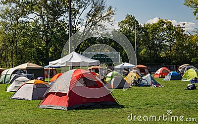 Camping at the Festival Editorial Stock Photo
